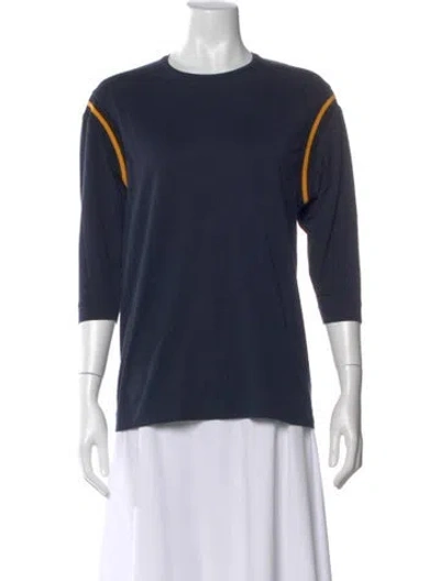 Pre-owned Acne Studios Crew Neck Three-quarter Sleeve T-shirt In Blue