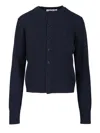 Acne Studios Crewneck Cardigan Knitwear Black In Blue