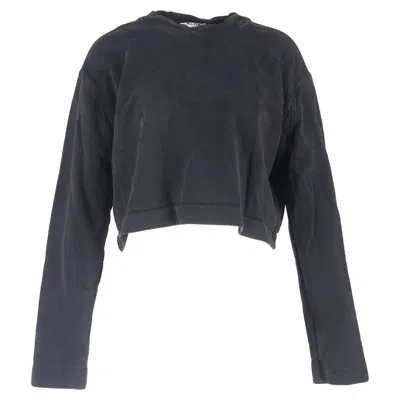 Acne Studios Crewneck Cropped Sweater In Black Cotton In Blue