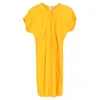 Acne Studios Crewneck Knee-length Shift Dress In Orange Viscose In Orange