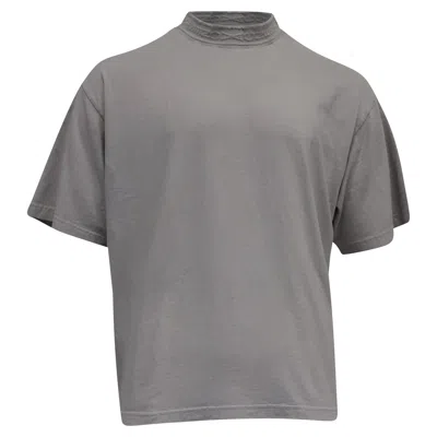 Acne Studios Crewneck Logo Neckline T-shirt In Grey Cotton In Gray