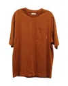 Acne Studios Crewneck Pocket Tee In Brown Cotton In Brown
