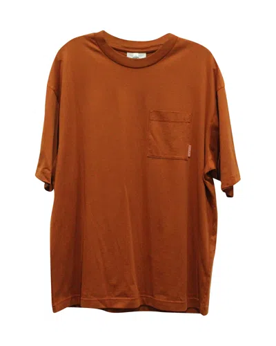 Acne Studios Crewneck Pocket Tee In Brown Cotton