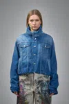 Acne Studios Crinkled Denim Jacket In Blue