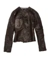 Acne Studios Crinkled Leather Jacket In Black