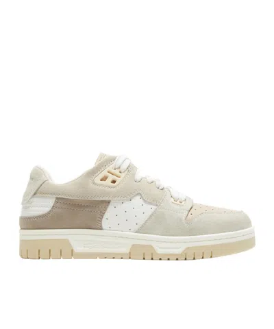 Acne Studios Crinkled Panelled Suede Sneakers In White