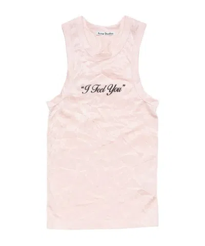 Acne Studios Crinkled Printed Tanktop In Pink