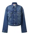 Acne Studios Crop Denim Jacket In Blue