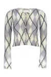 Acne Studios Lilac And Grey Mohair Sweater In White