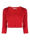 Acne Studios Square Collar Blouse With Hook Button In Red
