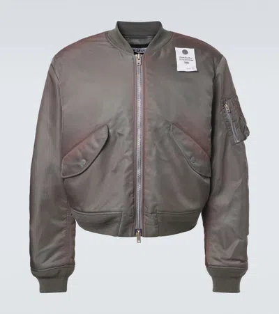 Acne Studios Cropped Bomber Jacket In Gray