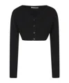 Acne Studios Cropped Buttoned Sweater In Black