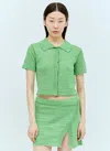 Acne Studios Linen-blend Cardigan In Green