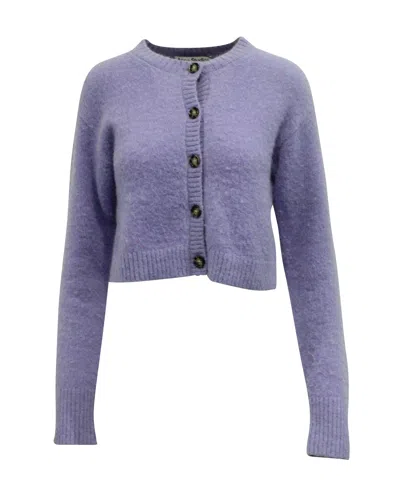Acne Studios Cropped Cardigan In Light Purple Nylon