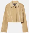 Acne Studios Cropped Cotton Jacket In Faded Ochre