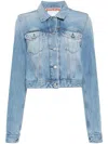 Acne Studios Cropped Denim Jacket In Blau