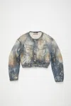 Acne Studios Cropped Denim Jacket In Mid Blue