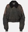 Acne Studios Bomber Jacket Furry Collar In Brown