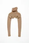 Acne Studios Cropped High Neck Knit In Camel Beige