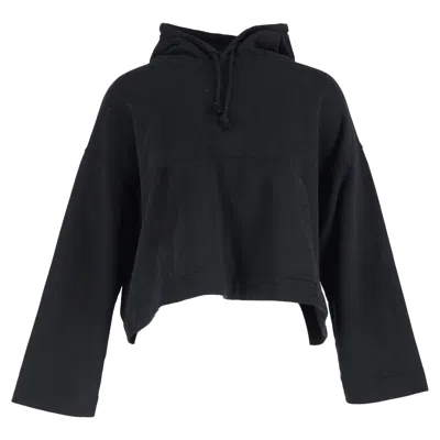 Acne Studios Cropped Hoodie In Black Cotton