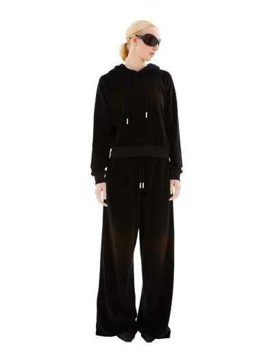 Acne Studios Cropped Hoodie With Logo In Black