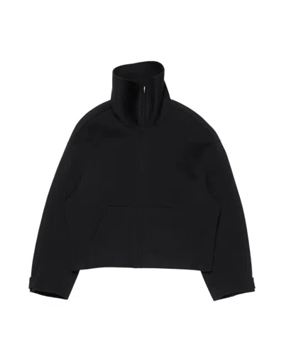 ACNE STUDIOS CROPPED JACKET WITH HIGH STAND COLLAR AND ZIPPER CLOSURE