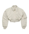 Acne Studios Cropped Padded Bomber Jacket In White