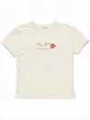 Acne Studios Cropped Short-sleeve Cotton T-shirt With Playful Prints In White