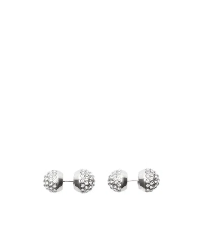 Acne Studios Crystal-embellished Ball Earrings In Metallic