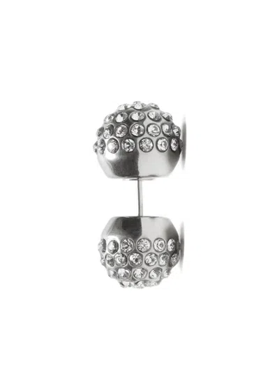 Acne Studios Crystal-embellished Ball Earrings In Metallic