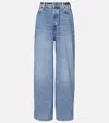 Acne Studios 2023 Crystal-embellished Low-rise Wide-leg Jeans In Blue