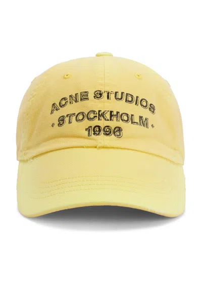 Acne Studios Cuddy Sunkissed Cap In Yellow