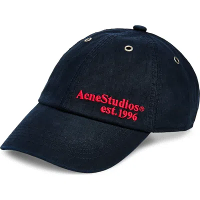 Acne Studios Cuddy Waxed Canvas Adjustable Baseball Cap In Blue
