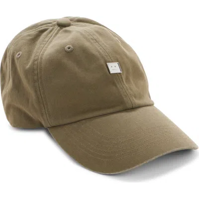 Acne Studios Cunov Logo-embellished Cotton-twill Baseball Cap In Green