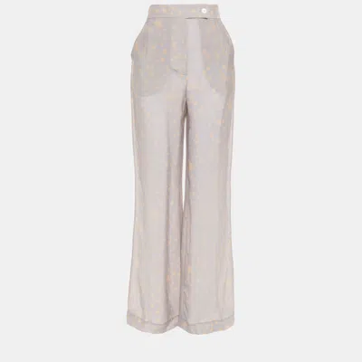 Pre-owned Acne Studios Cupro Flared Trousers 32 In Grey