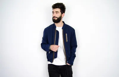 Pre-owned Acne Studios Cusack Ss13 Nylon Shimmer Bomber Jacket In Blue
