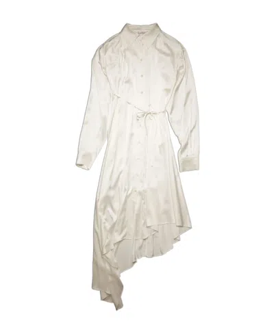 Acne Studios Cut-out Asymmetric Shirt Dress In White