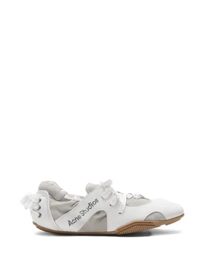 Acne Studios Cut-out Panelled Sneakers In White