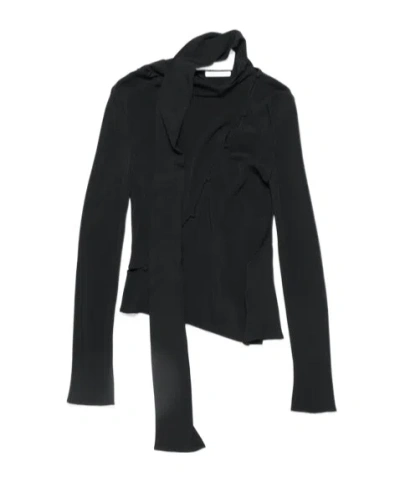 Acne Studios Cut-out Regular Fit Blouse In Black