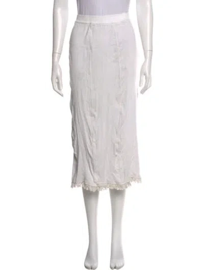 Pre-owned Acne Studios Cutout Accent Midi Length Skirt In White