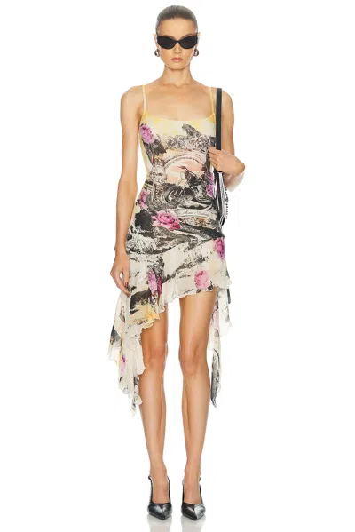 Acne Studios Yellow Viscose Casual Dress In Multi