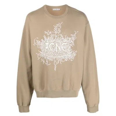 Acne Studios Dark Beige Relaxed Fit Glow In The Dark Logo Sweater