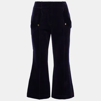 Pre-owned Acne Studios Dark Blue Corduroy Cropped Flared Trousers Xxs