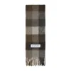Acne Studios Checkered Alpaca-wool Blend Scarf In Brown