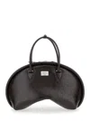 Acne Studios Black Handbag With Two Top Handles And Logo Plaque On The Front In Leather Woman In Brown