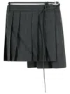 Acne Studios Dark Grey Wool Blend Pleated Skirt Women In Gray