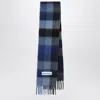 Acne Studios Dark Navy/black/blue Mohair Checked Scarf In Blue