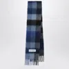 Acne Studios Dark Navy/black/blue Mohair Checked Scarf In Brown
