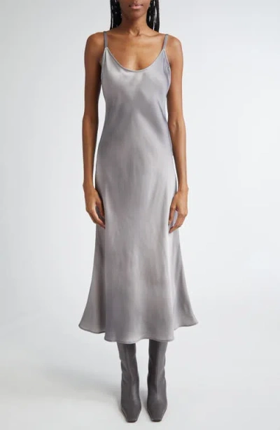 Acne Studios Darma Satin Slip Dress In Multi Grey Bq9