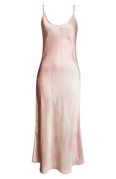 Acne Studios Darma Ombré Satin Slipdress In Multi Pink